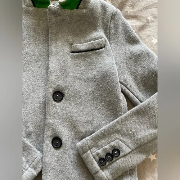 Armani Junior Boy Grey Knit Notched Collar Blazer 8 Yrs/ 130 $198